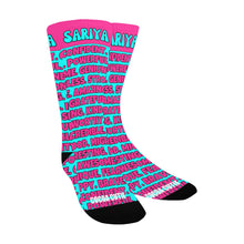 Load image into Gallery viewer, Cocoa Cutie Affirmations Pink Teal Kids&#39; Socks

