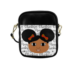 Load image into Gallery viewer, Cocoa Cutie Christmas Afro Puffs Faux Leather Purse (PICK YOUR SKIN TONE)
