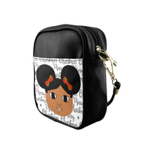 Load image into Gallery viewer, Cocoa Cutie Christmas Afro Puffs Faux Leather Purse (PICK YOUR SKIN TONE)
