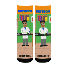 Load image into Gallery viewer, Cocoa Cutie Chemist Boy Kids&#39; Kid&#39;s Socks (PICK YOUR SKIN TONE.)
