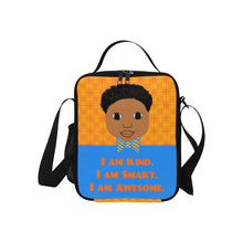 Load image into Gallery viewer, Cocoa Cutie Boy I AM Bowtie Orange Lunch Bag (PICK YOUR SKIN TONE)
