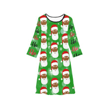 Load image into Gallery viewer, Cocoa Cutie Christmas Santa Girls&#39; Long Sleeve Dress (PICK SKIN TONE)
