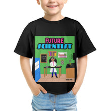 Load image into Gallery viewer, Cocoa Cutie Future Scientist-Girl Kids&#39; T-Shirt(PICK SKIN TONE)

