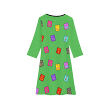Load image into Gallery viewer, Cocoa Cutie Chemist Scientist Jordyn Green Girls&#39; Long Sleeve Dress (PICK SKIN TONE)
