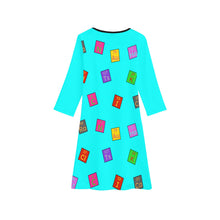 Load image into Gallery viewer, Cocoa Cutie Chemist Scientist Jordyn Blue Girls&#39; Long Sleeve Dress (PICK SKIN TONE)

