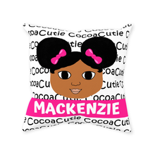 Load image into Gallery viewer, Afro Puffs Cocoa Cutie Throw Pillows Pink (PICK SKIN TONE)
