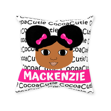 Load image into Gallery viewer, Afro Puffs Cocoa Cutie Throw Pillows Pink (PICK SKIN TONE)
